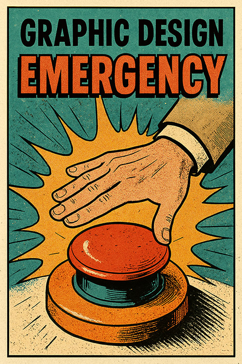Illustration of a hand slapping down upon a big red button